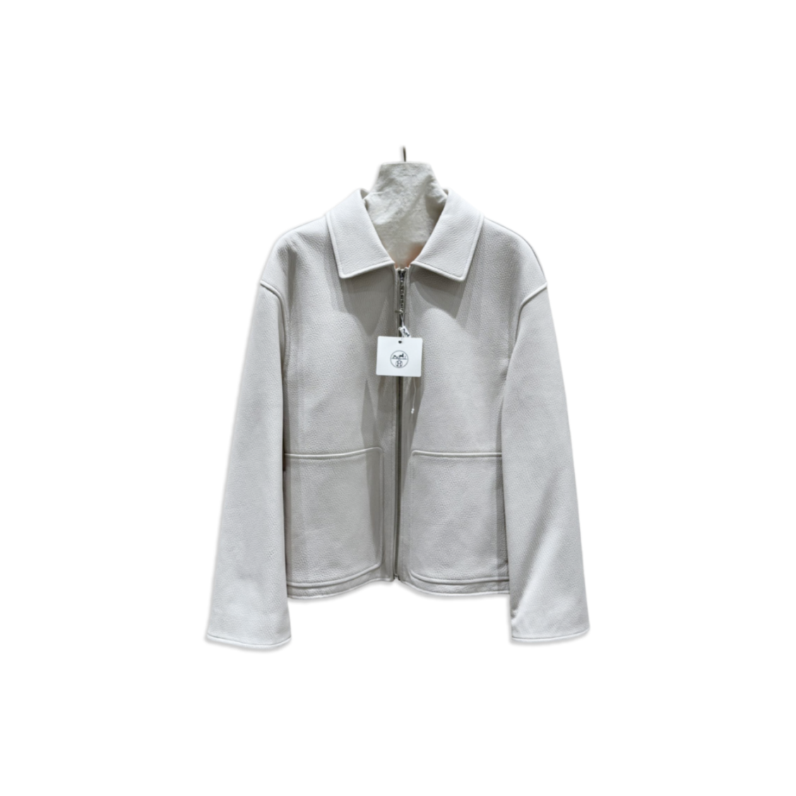 HERMES COLLARED LEATHER JACKET